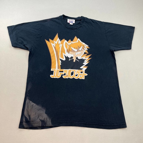 Vintage Fruits Basket Manga T-Shirt Medium Black Kyo Sohma Furuba Anime 2001 Y2K